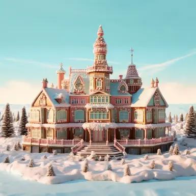 A gingerbread house image