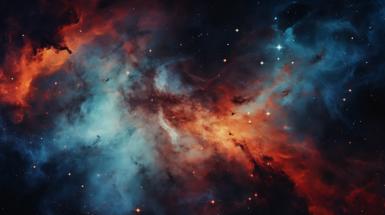 Colorful nebula in space image