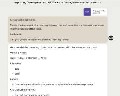 Transcripts to meeting notes image