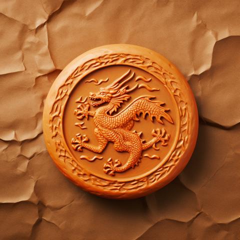 A hand-pressed dragon wax seal orange hue image