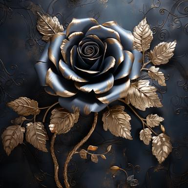 Rose embossed in shimmering metal textures image