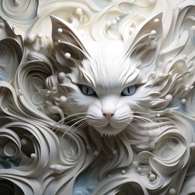 cute white kitten in the style of carrie ann baade... image
