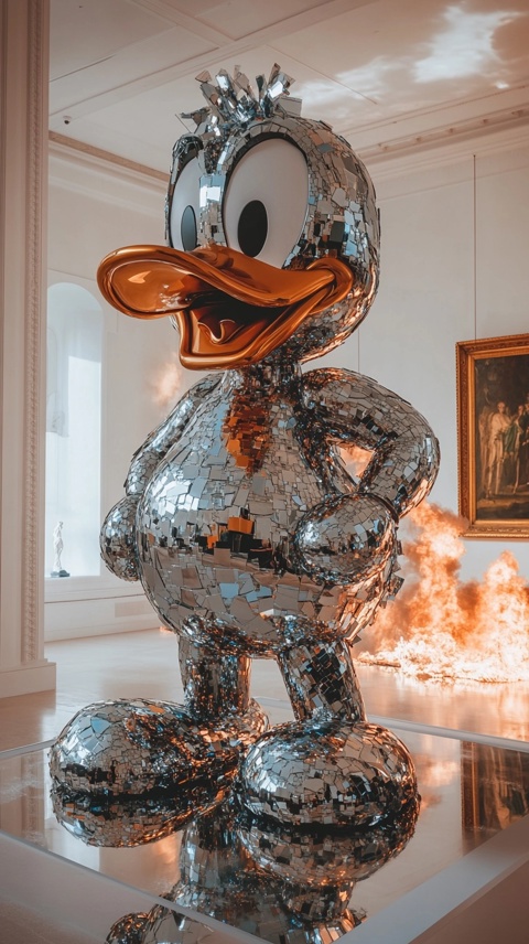 KAWs-styled giant Donald Duck image