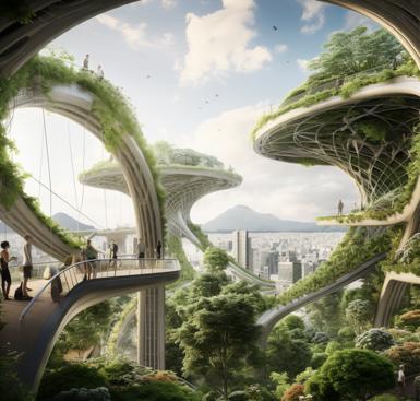 Imagine a world where technology and nature have blended... image