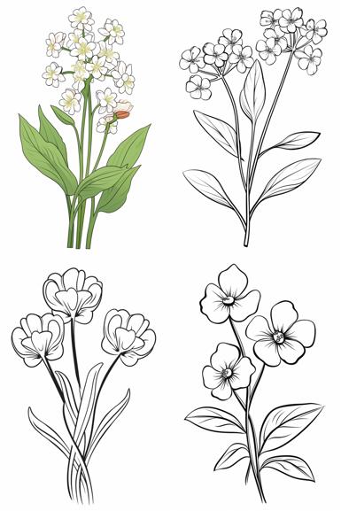 Simple flowers sketch image