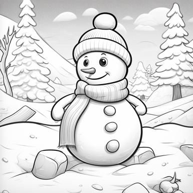 create a children's coloring book page black and white... image