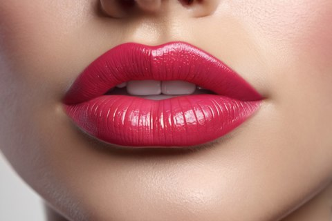 close-up lips natural look glossy finish well-defined cupid'... image